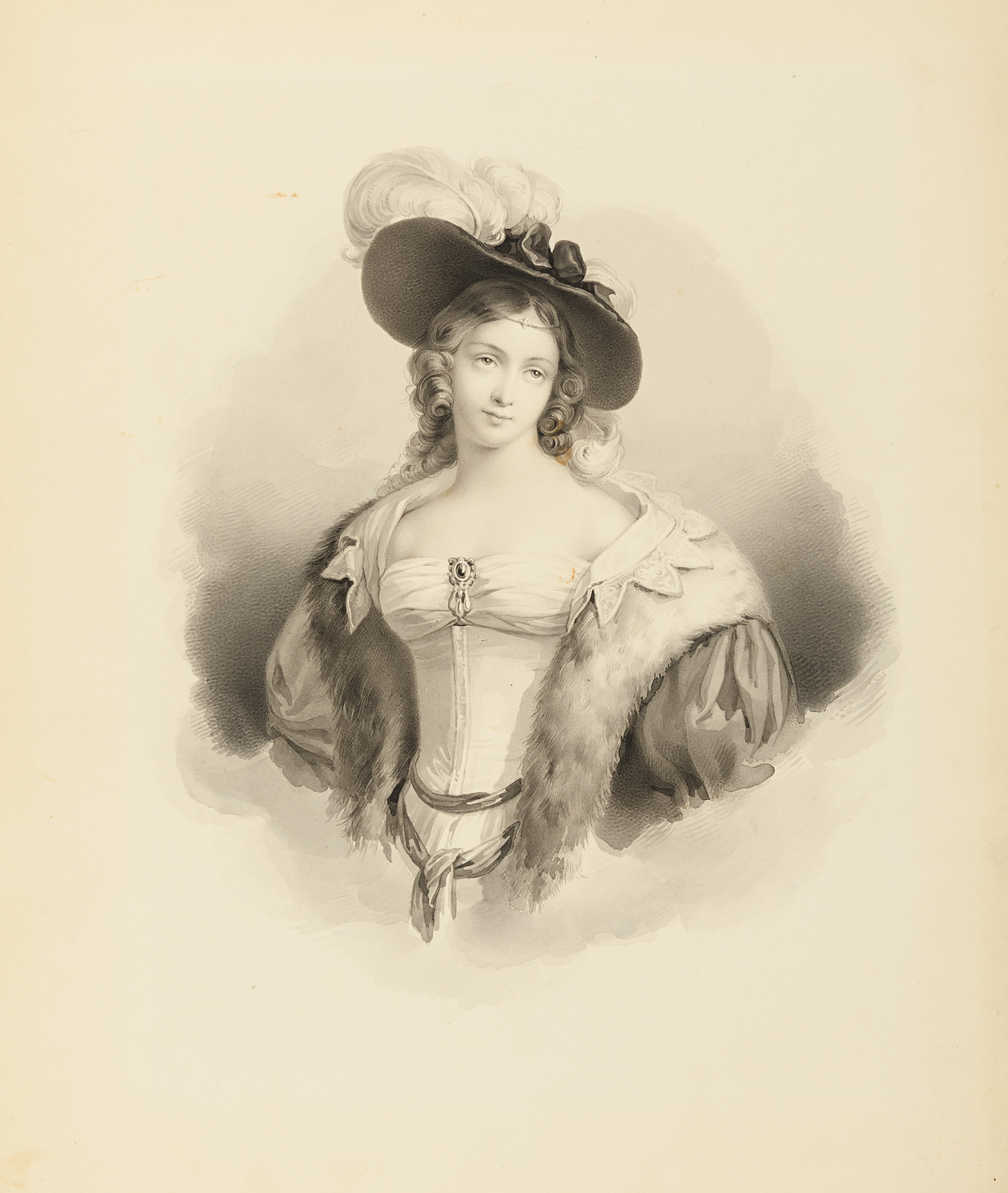 An Elegantly Dressed Young Woman Wearing a Hat